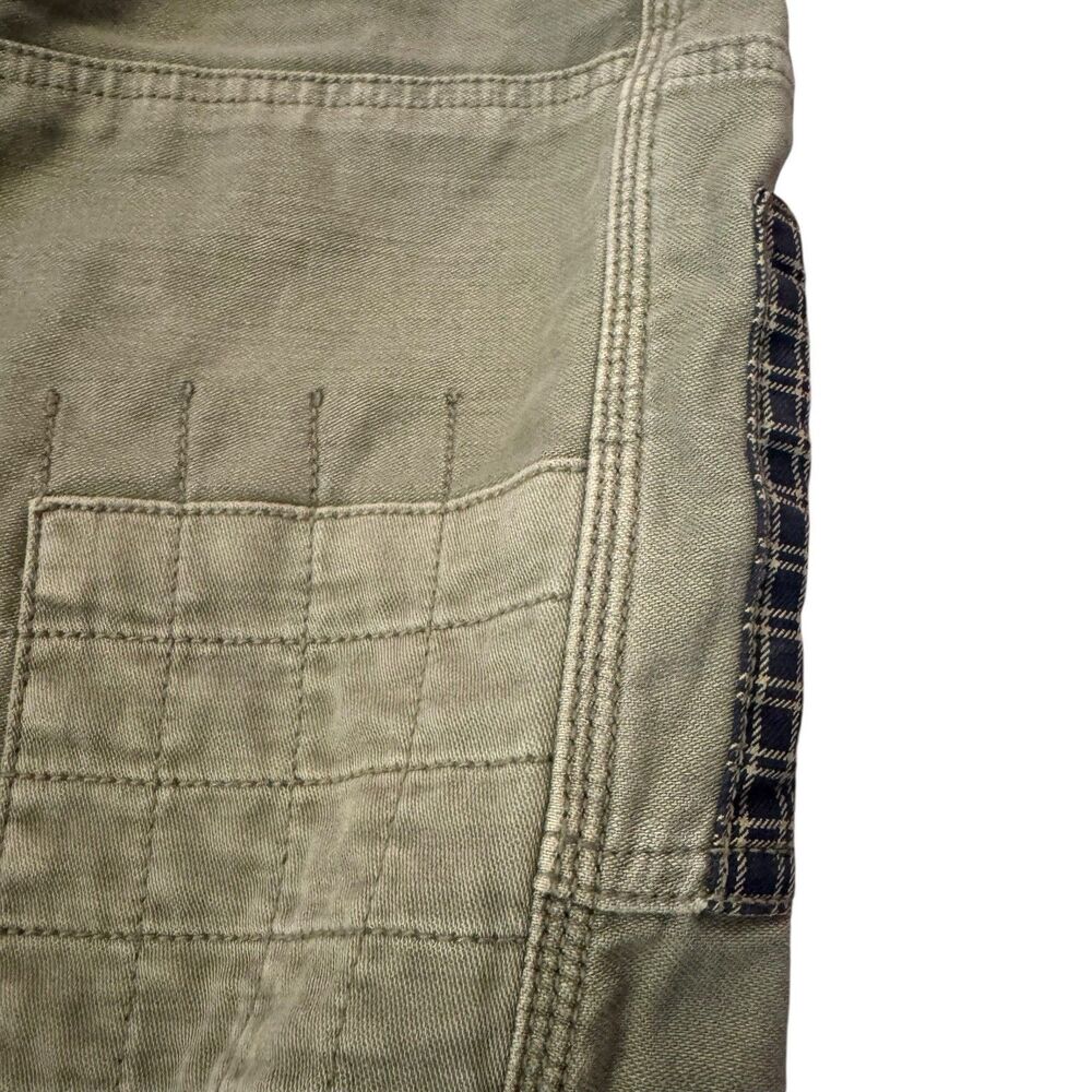 American Eagle Carpenter Patchwork‎ Stretch Utility Pants Womens Size 0 Green - Picture 7 of 16